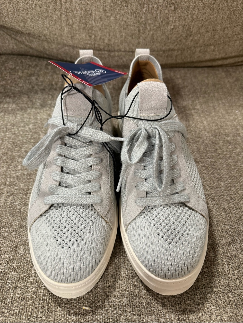 White Mountain Women's Light Gray Knit Sneakers